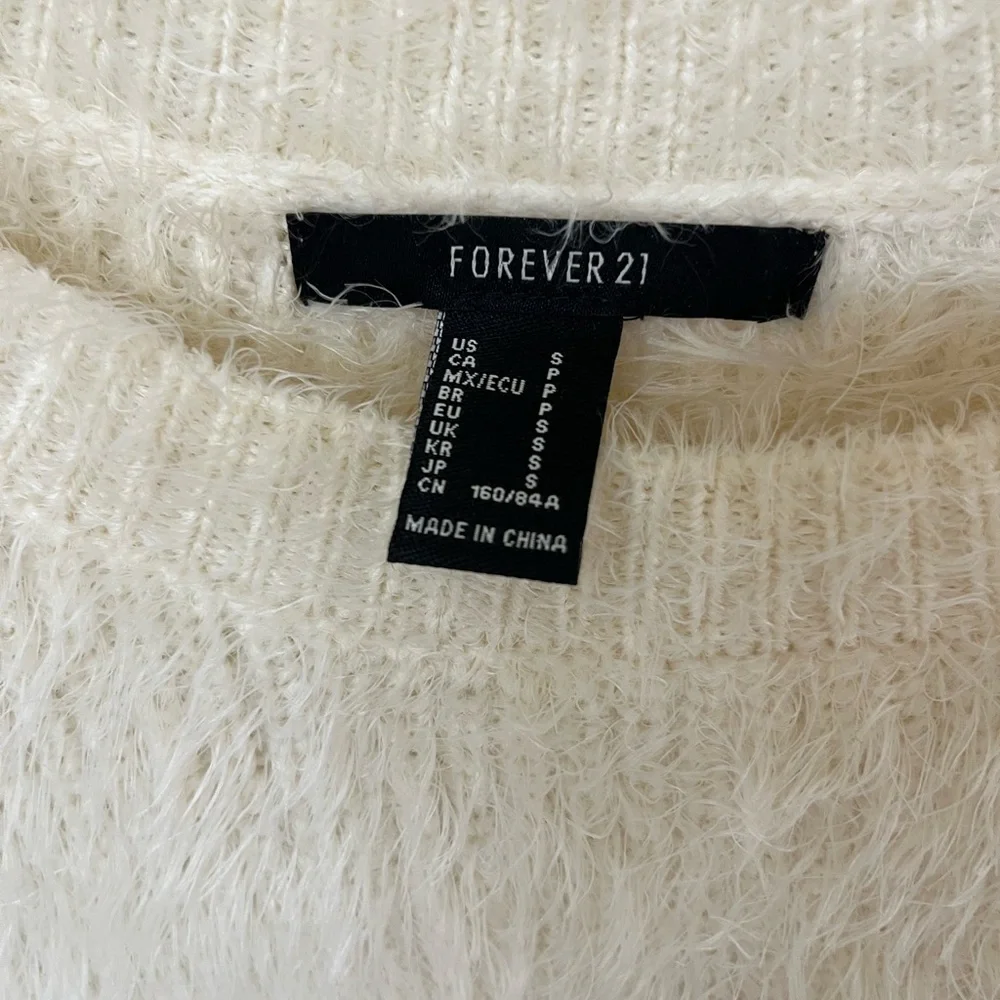 Forever 21 Cream Fuzzy Sweater - Picture 3 of 3